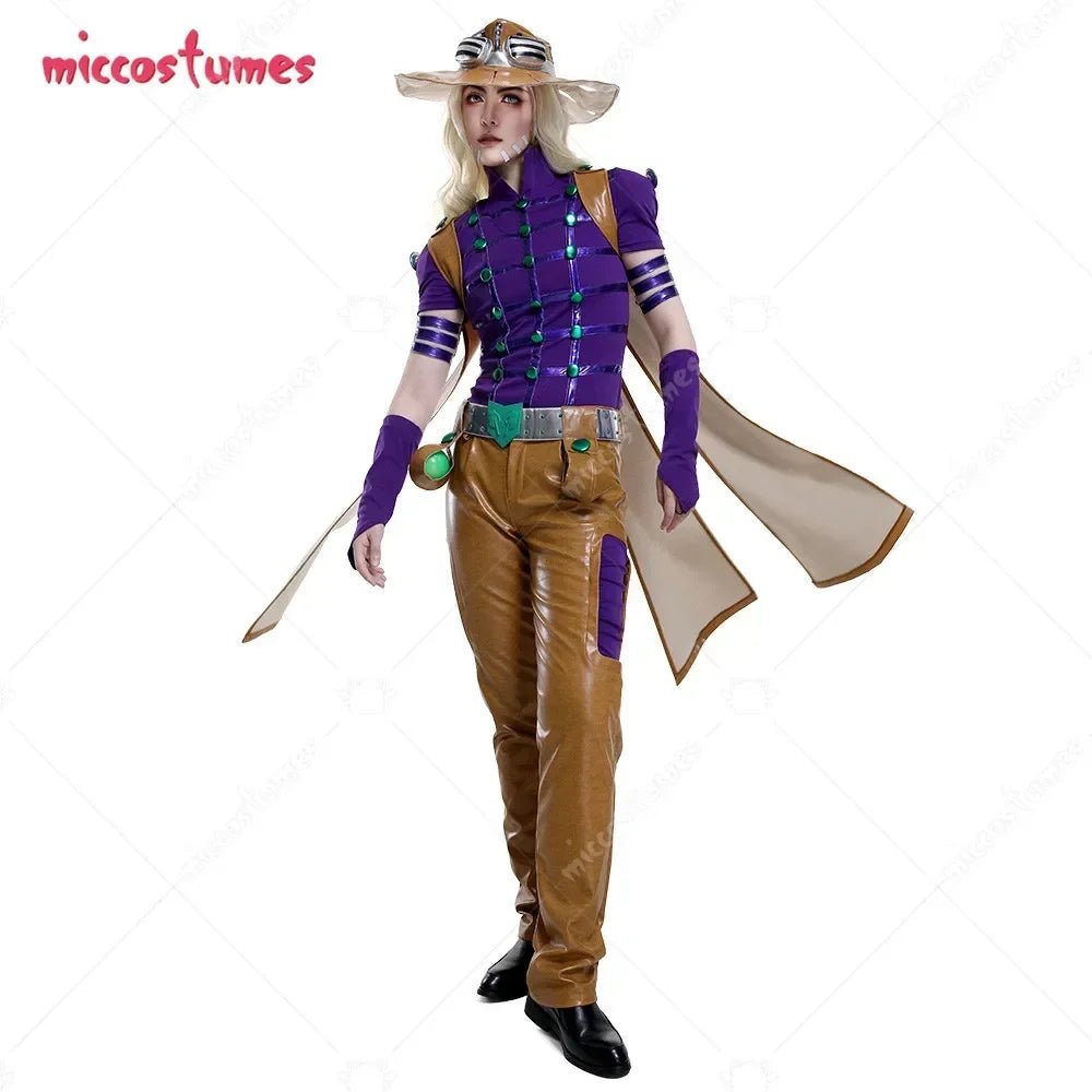 Miccostumes 24Hours Shipping Spin Master Gyro Zeppli Cosplay Costume Full Set with Hat and Cloak for Halloween cosplay costume - Asmota