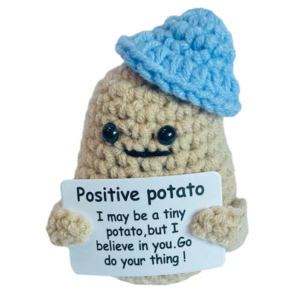 Mini Positive Energy Potato Cheerup Pocket Hug Handmade Plush Knitting Wool Kawaii Potatoes Doll Home Room Miniature Decoration - Asmota