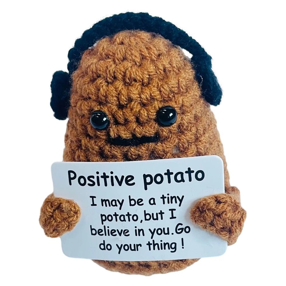 Mini Positive Energy Potato Cheerup Pocket Hug Handmade Plush Knitting Wool Kawaii Potatoes Doll Home Room Miniature Decoration - Asmota