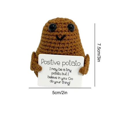 Mini Positive Energy Potato Cheerup Pocket Hug Handmade Plush Knitting Wool Kawaii Potatoes Doll Home Room Miniature Decoration - Asmota