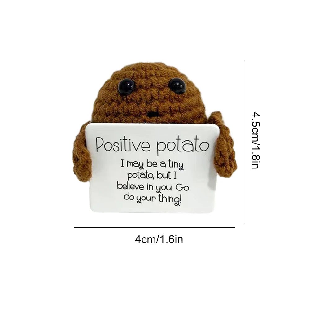 Mini Positive Energy Potato Cheerup Pocket Hug Handmade Plush Knitting Wool Kawaii Potatoes Doll Home Room Miniature Decoration - Asmota