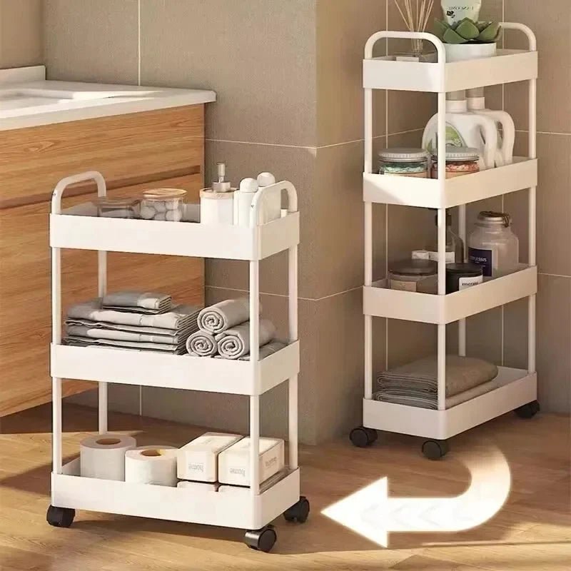 Mobile Storage Rack Trolley Household Kitchen Multifunctional Cart With Wheels Rack Bedroom Multi - Layer Storage Home Accessories - Asmota