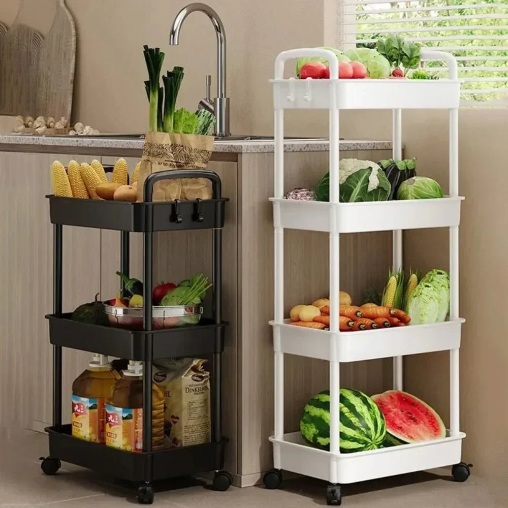 Mobile Storage Rack Trolley Household Kitchen Multifunctional Cart With Wheels Rack Bedroom Multi - Layer Storage Home Accessories - Asmota