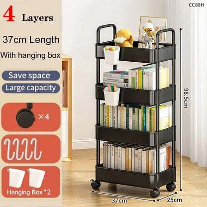 Mobile Storage Rack Trolley Household Kitchen Multifunctional Cart With Wheels Rack Bedroom Multi - Layer Storage Home Accessories - Asmota