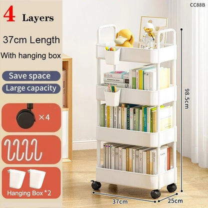 Mobile Storage Rack Trolley Household Kitchen Multifunctional Cart With Wheels Rack Bedroom Multi - Layer Storage Home Accessories - Asmota