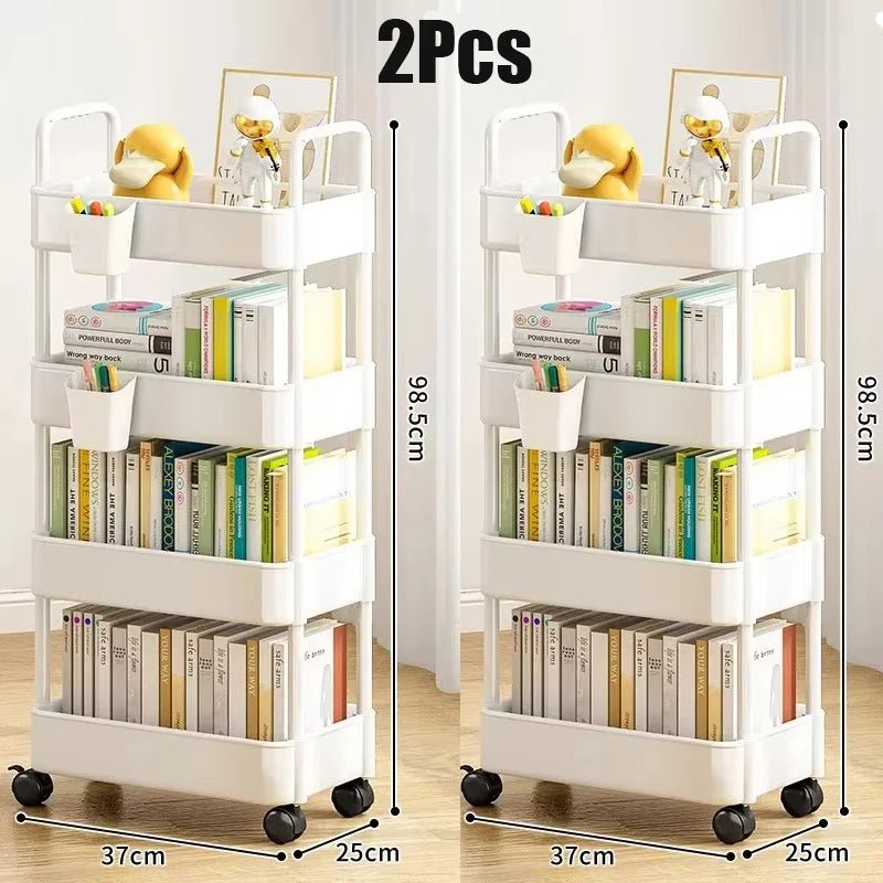 Mobile Storage Rack Trolley Household Kitchen Multifunctional Cart With Wheels Rack Bedroom Multi - Layer Storage Home Accessories - Asmota