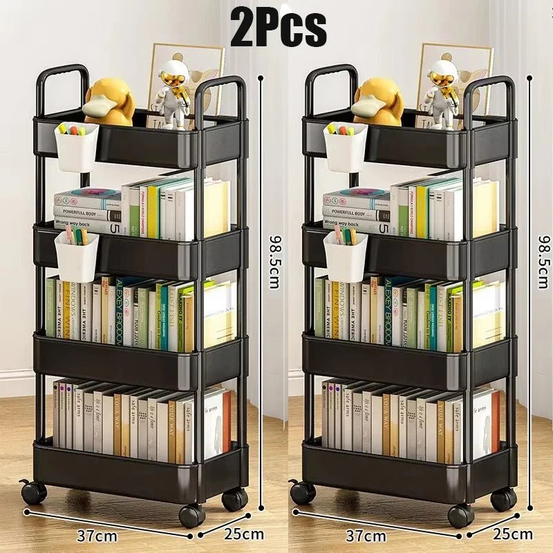 Mobile Storage Rack Trolley Household Kitchen Multifunctional Cart With Wheels Rack Bedroom Multi - Layer Storage Home Accessories - Asmota