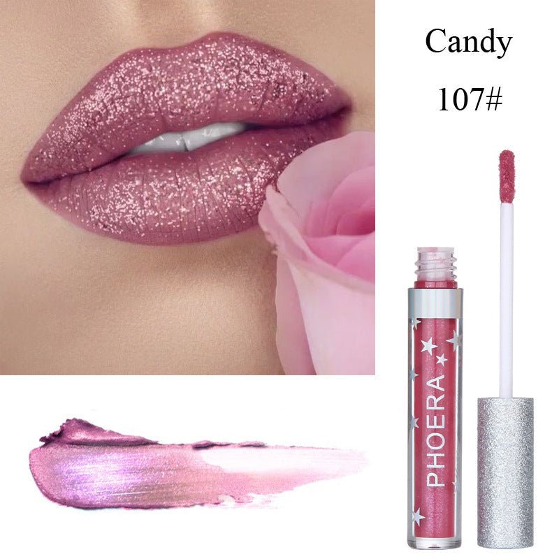 Moisturizing Candy Color Lip Gloss Waterproof Glitter Liquid Lipstick Long Lasting Makeup Lipstick - Asmota