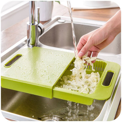 Multifunction Kitchen Chopping Blocks Sinks Drain Basket Cutting Board Vegetable Meat Tools Kitchen Accessories Chopping Board - Asmota