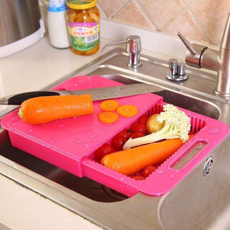 Multifunction Kitchen Chopping Blocks Sinks Drain Basket Cutting Board Vegetable Meat Tools Kitchen Accessories Chopping Board - Asmota