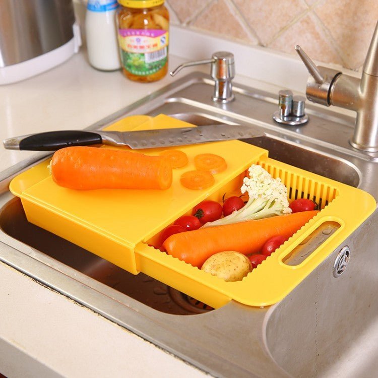 Multifunction Kitchen Chopping Blocks Sinks Drain Basket Cutting Board Vegetable Meat Tools Kitchen Accessories Chopping Board - Asmota