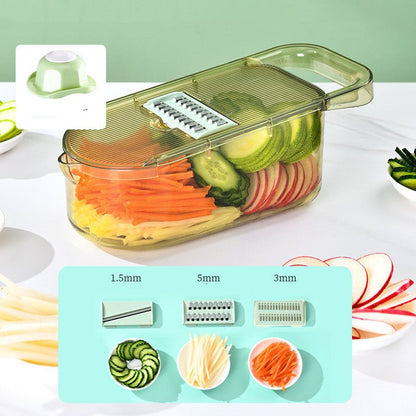 Multifunction Transparent Vegetable Cutter Steel Blade Potato Slicer Fruit Shred Dicing Blades Carrot Cheese Grater Chopper Kitchen Gadgets - Asmota