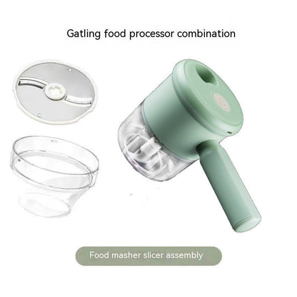Multifunctional Electric Vegetable Cutting Mashed Garlic Kitchen Storm Slicer Household Hand - held Cooking Hammer Suit - Asmota
