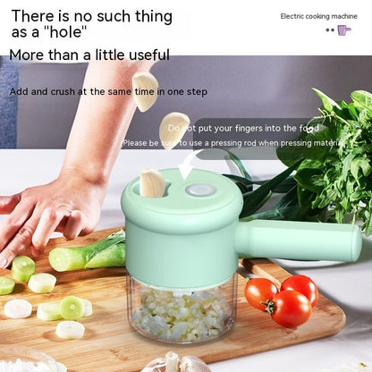 Multifunctional Electric Vegetable Cutting Mashed Garlic Kitchen Storm Slicer Household Hand - held Cooking Hammer Suit - Asmota
