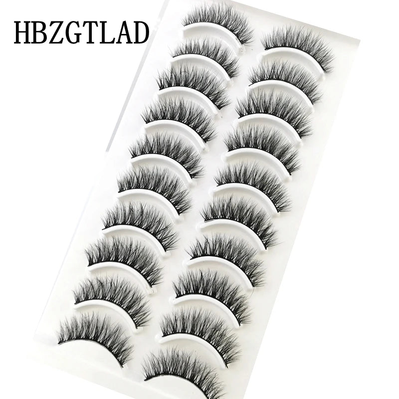 NEW 10 Pairs Natural Long False Eyelashes Fake Lashes Makeup 3d Mink Lashes Extension Short Eyelash Mink Eyelashes for Beauty - Asmota