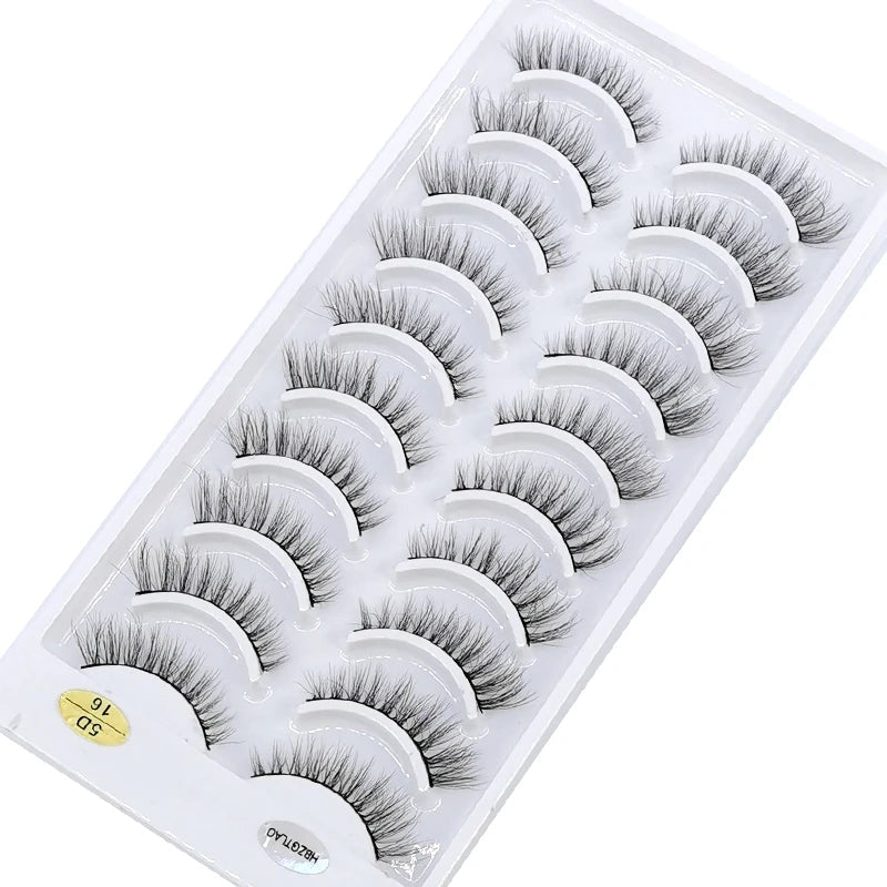 NEW 10 Pairs Natural Long False Eyelashes Fake Lashes Makeup 3d Mink Lashes Extension Short Eyelash Mink Eyelashes for Beauty - Asmota