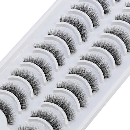 NEW 10 Pairs Natural Long False Eyelashes Fake Lashes Makeup 3d Mink Lashes Extension Short Eyelash Mink Eyelashes for Beauty - Asmota