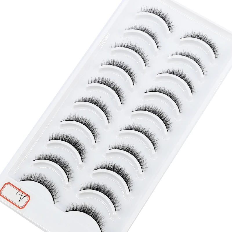 NEW 10 Pairs Natural Long False Eyelashes Fake Lashes Makeup 3d Mink Lashes Extension Short Eyelash Mink Eyelashes for Beauty - Asmota