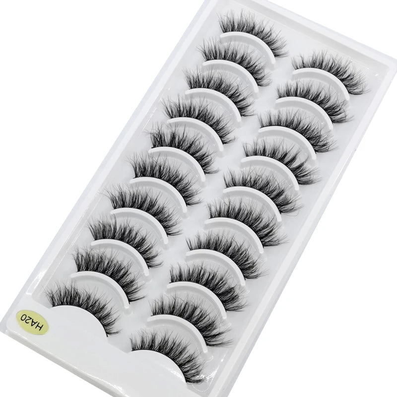 NEW 10 Pairs Natural Long False Eyelashes Fake Lashes Makeup 3d Mink Lashes Extension Short Eyelash Mink Eyelashes for Beauty - Asmota