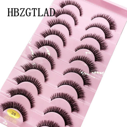 NEW 10 Pairs Natural Long False Eyelashes Fake Lashes Makeup 3d Mink Lashes Extension Short Eyelash Mink Eyelashes for Beauty - Asmota