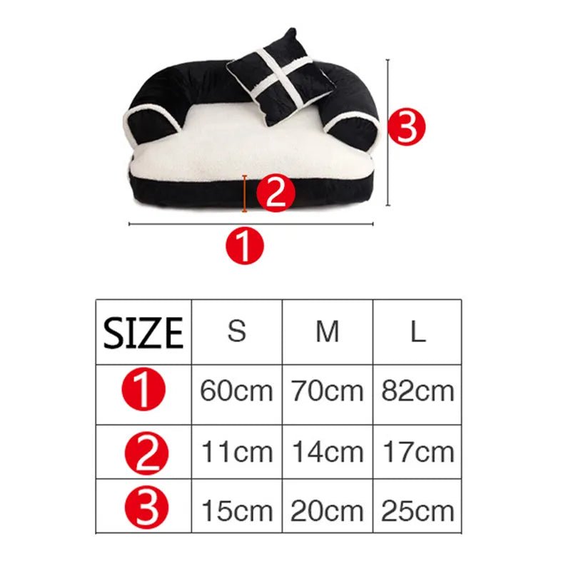 New Four Seasons Pet Sofa Beds With Pillow Detachable Wash Soft Fleece Cat Warm Chihuahua Small Dog Bed - Asmota