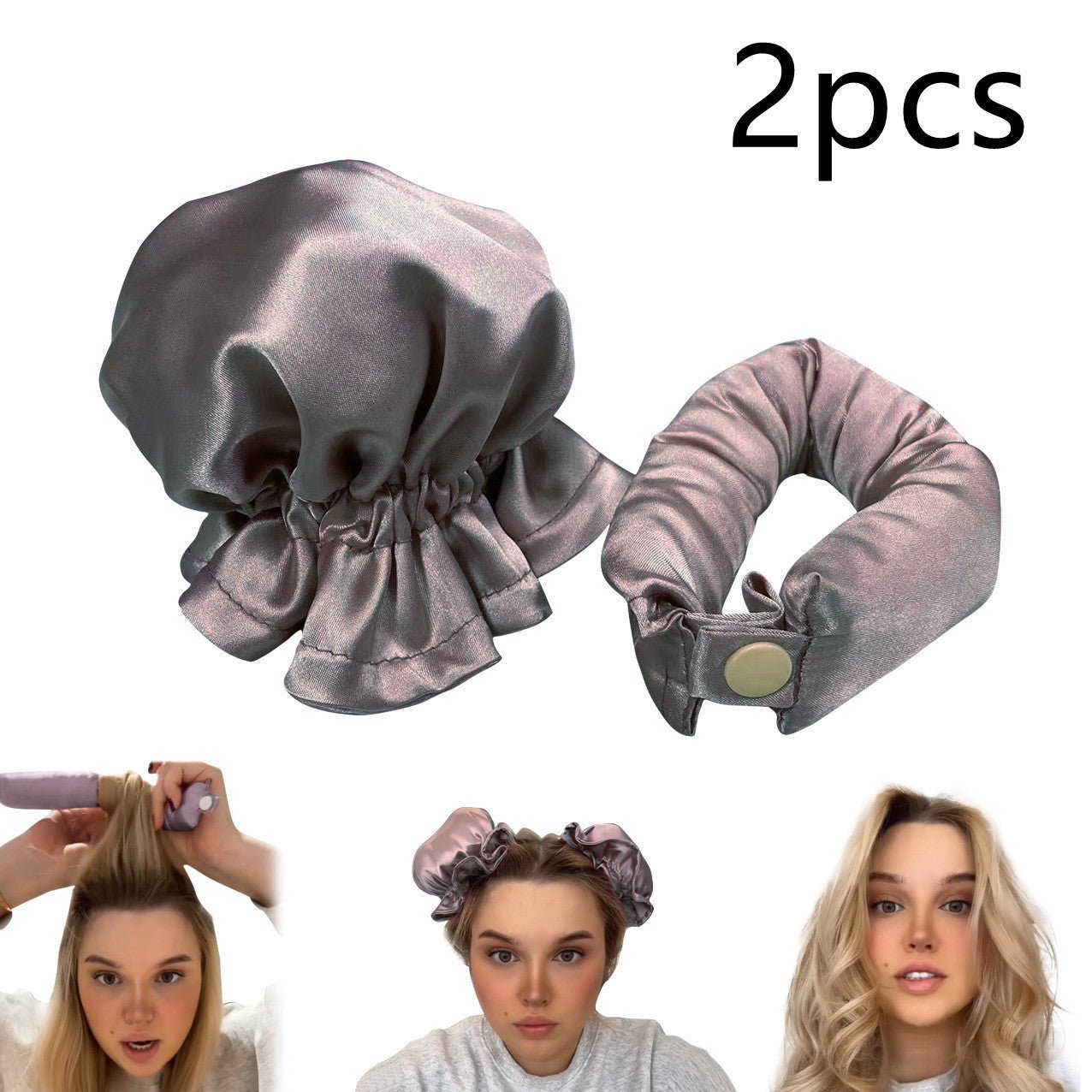 New Heatless Curl Stick With Cloth Cover Cute Ball Head Hair Curler Headband Hair Rollers Wave Form Curling Rod Hair Style Tools Gadgets - Asmota