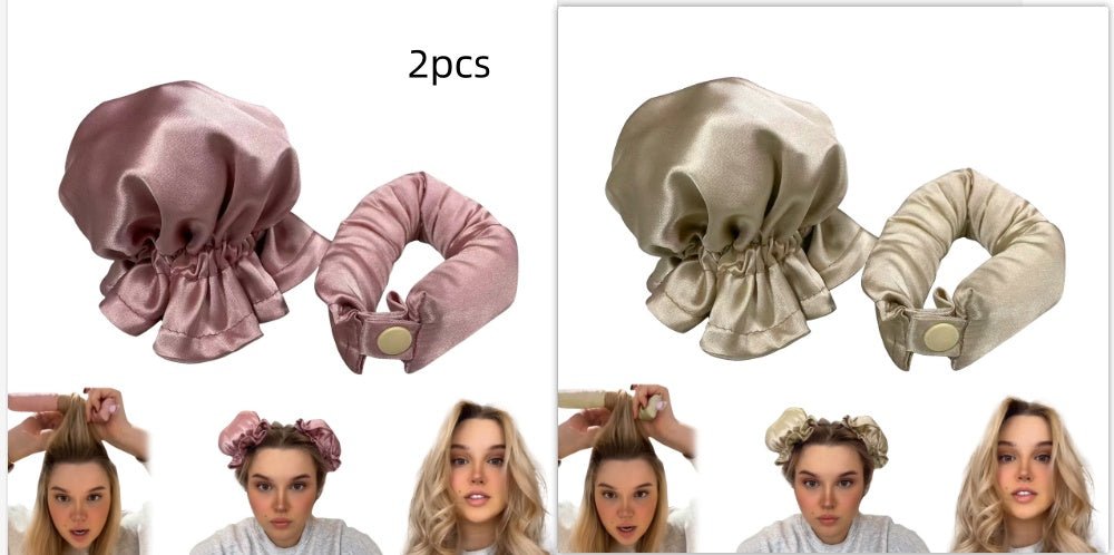 New Heatless Curl Stick With Cloth Cover Cute Ball Head Hair Curler Headband Hair Rollers Wave Form Curling Rod Hair Style Tools Gadgets - Asmota