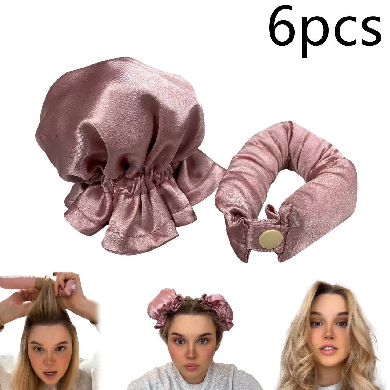 New Heatless Curl Stick With Cloth Cover Cute Ball Head Hair Curler Headband Hair Rollers Wave Form Curling Rod Hair Style Tools Gadgets - Asmota