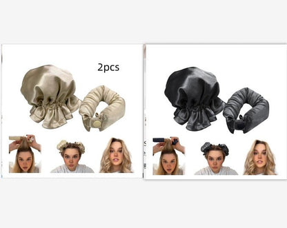 New Heatless Curl Stick With Cloth Cover Cute Ball Head Hair Curler Headband Hair Rollers Wave Form Curling Rod Hair Style Tools Gadgets - Asmota