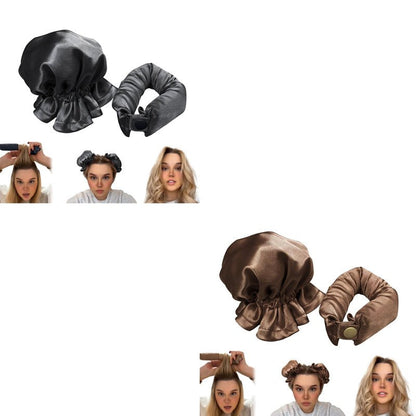 New Heatless Curl Stick With Cloth Cover Cute Ball Head Hair Curler Headband Hair Rollers Wave Form Curling Rod Hair Style Tools Gadgets - Asmota