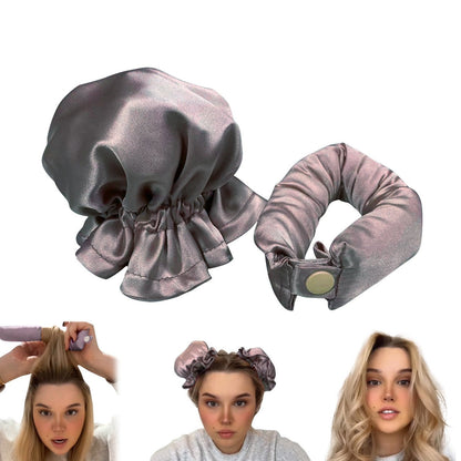 New Heatless Curl Stick With Cloth Cover Cute Ball Head Hair Curler Headband Hair Rollers Wave Form Curling Rod Hair Style Tools Gadgets - Asmota