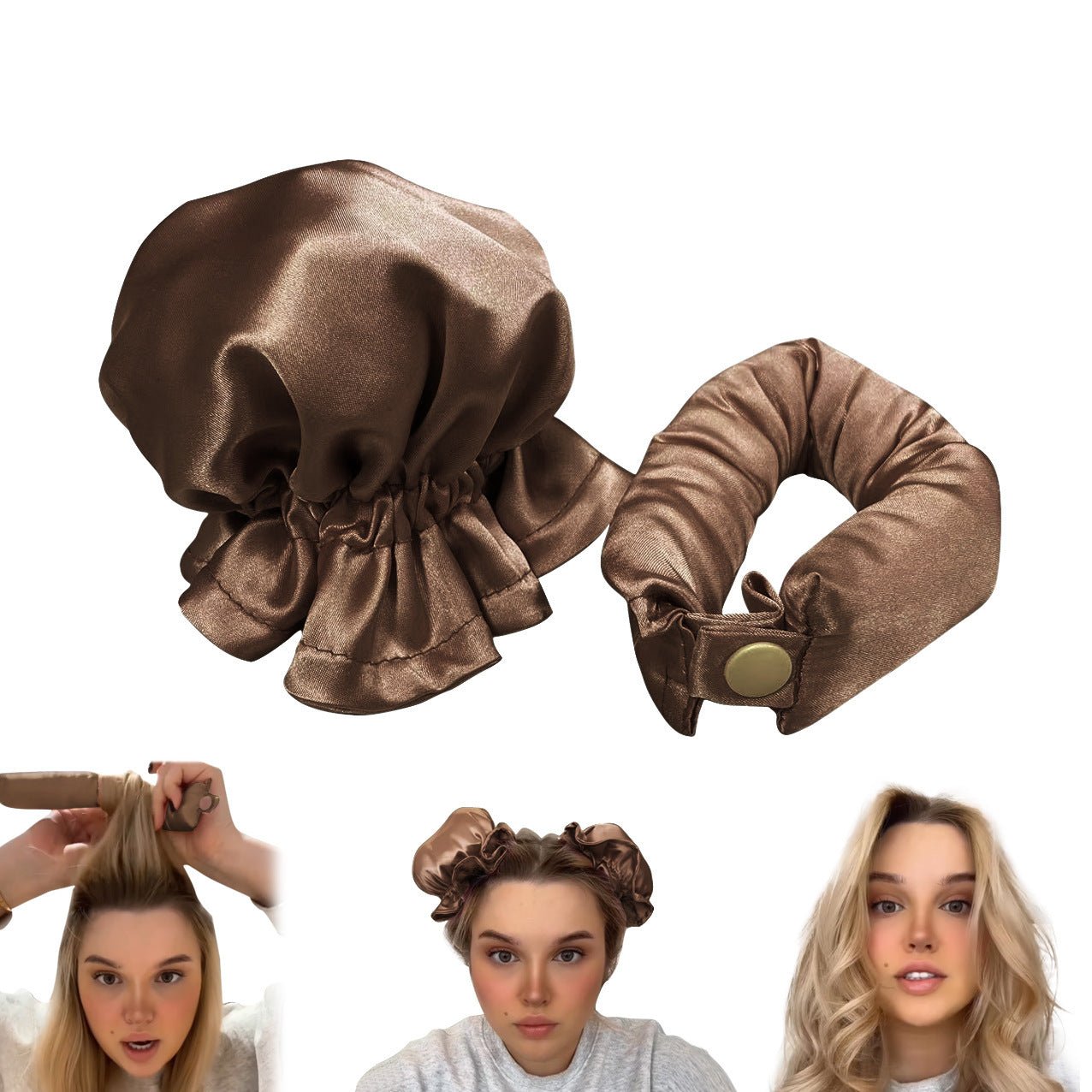 New Heatless Curl Stick With Cloth Cover Cute Ball Head Hair Curler Headband Hair Rollers Wave Form Curling Rod Hair Style Tools Gadgets - Asmota