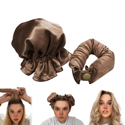 New Heatless Curl Stick With Cloth Cover Cute Ball Head Hair Curler Headband Hair Rollers Wave Form Curling Rod Hair Style Tools Gadgets - Asmota
