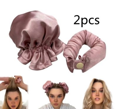 New Heatless Curl Stick With Cloth Cover Cute Ball Head Hair Curler Headband Hair Rollers Wave Form Curling Rod Hair Style Tools Gadgets - Asmota