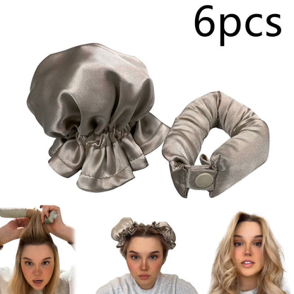 New Heatless Curl Stick With Cloth Cover Cute Ball Head Hair Curler Headband Hair Rollers Wave Form Curling Rod Hair Style Tools Gadgets - Asmota