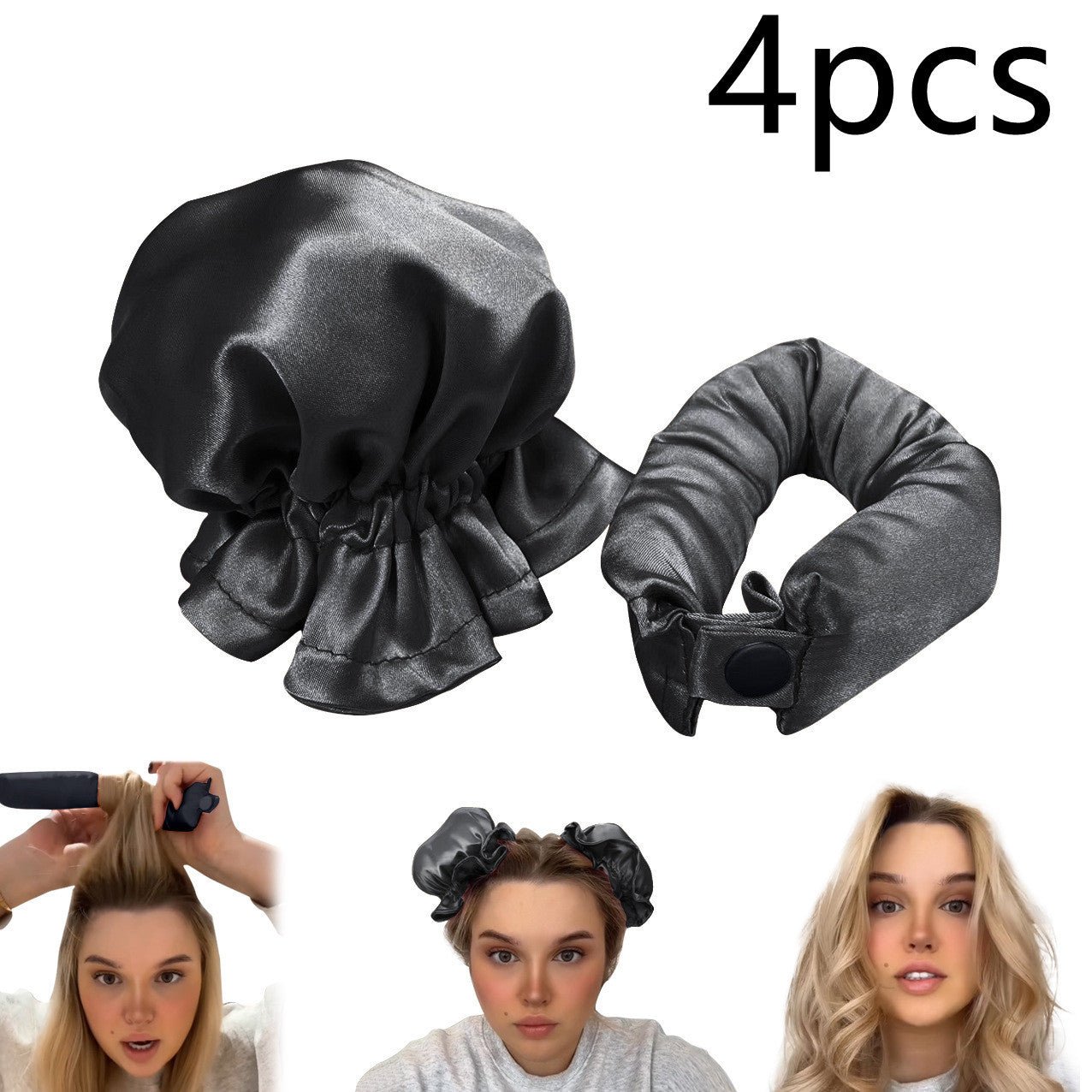 New Heatless Curl Stick With Cloth Cover Cute Ball Head Hair Curler Headband Hair Rollers Wave Form Curling Rod Hair Style Tools Gadgets - Asmota