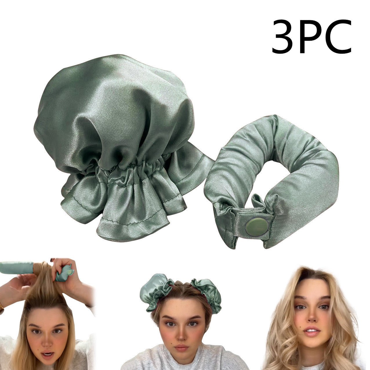 New Heatless Curl Stick With Cloth Cover Cute Ball Head Hair Curler Headband Hair Rollers Wave Form Curling Rod Hair Style Tools Gadgets - Asmota