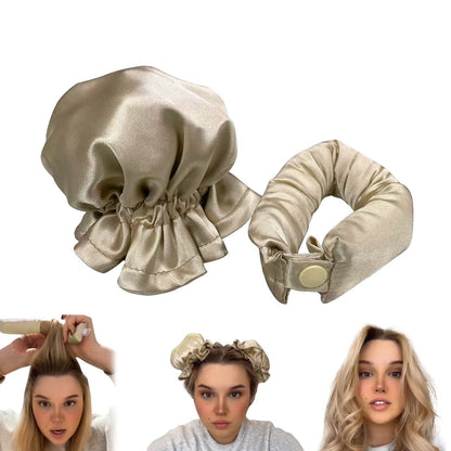 New Heatless Curl Stick With Cloth Cover Cute Ball Head Hair Curler Headband Hair Rollers Wave Form Curling Rod Hair Style Tools Gadgets - Asmota