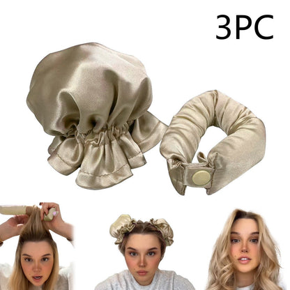 New Heatless Curl Stick With Cloth Cover Cute Ball Head Hair Curler Headband Hair Rollers Wave Form Curling Rod Hair Style Tools Gadgets - Asmota