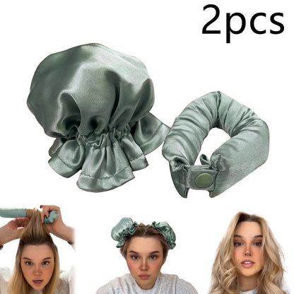New Heatless Curl Stick With Cloth Cover Cute Ball Head Hair Curler Headband Hair Rollers Wave Form Curling Rod Hair Style Tools Gadgets - Asmota