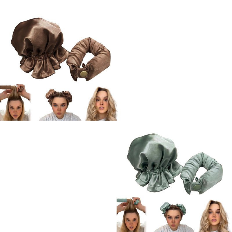 New Heatless Curl Stick With Cloth Cover Cute Ball Head Hair Curler Headband Hair Rollers Wave Form Curling Rod Hair Style Tools Gadgets - Asmota