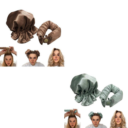 New Heatless Curl Stick With Cloth Cover Cute Ball Head Hair Curler Headband Hair Rollers Wave Form Curling Rod Hair Style Tools Gadgets - Asmota