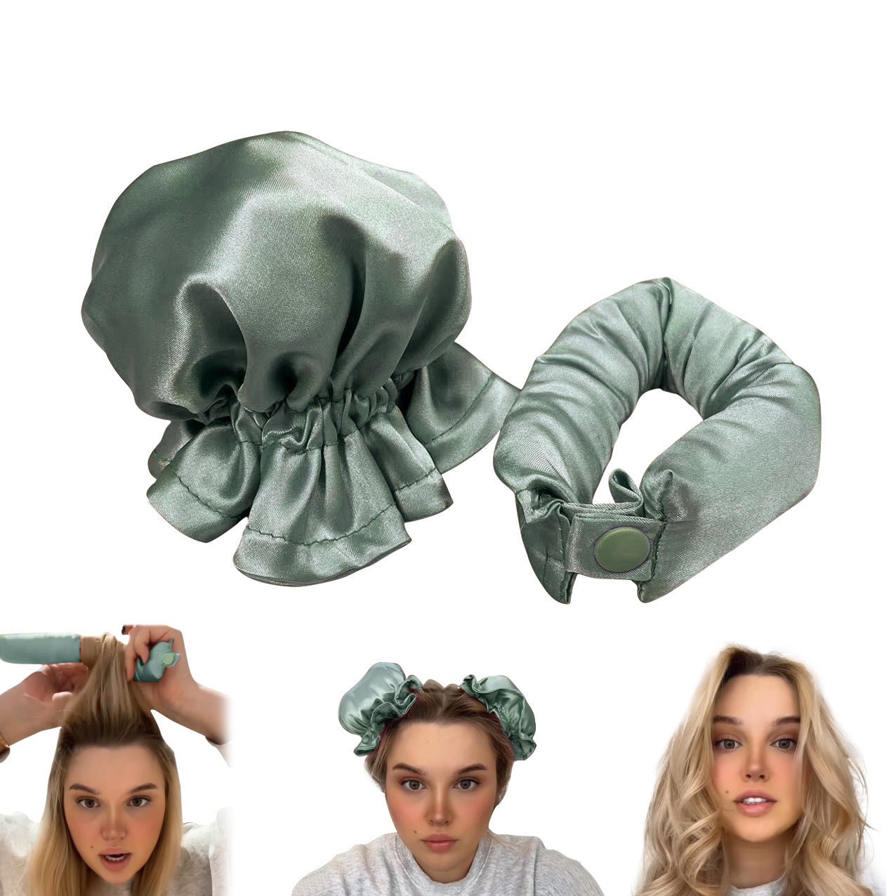 New Heatless Curl Stick With Cloth Cover Cute Ball Head Hair Curler Headband Hair Rollers Wave Form Curling Rod Hair Style Tools Gadgets - Asmota