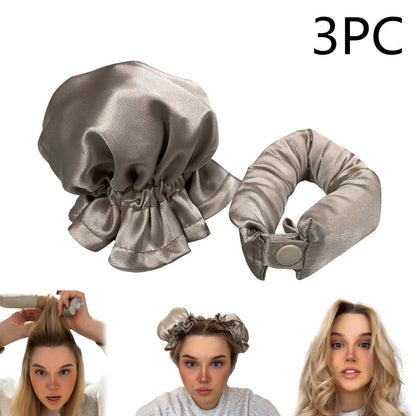 New Heatless Curl Stick With Cloth Cover Cute Ball Head Hair Curler Headband Hair Rollers Wave Form Curling Rod Hair Style Tools Gadgets - Asmota