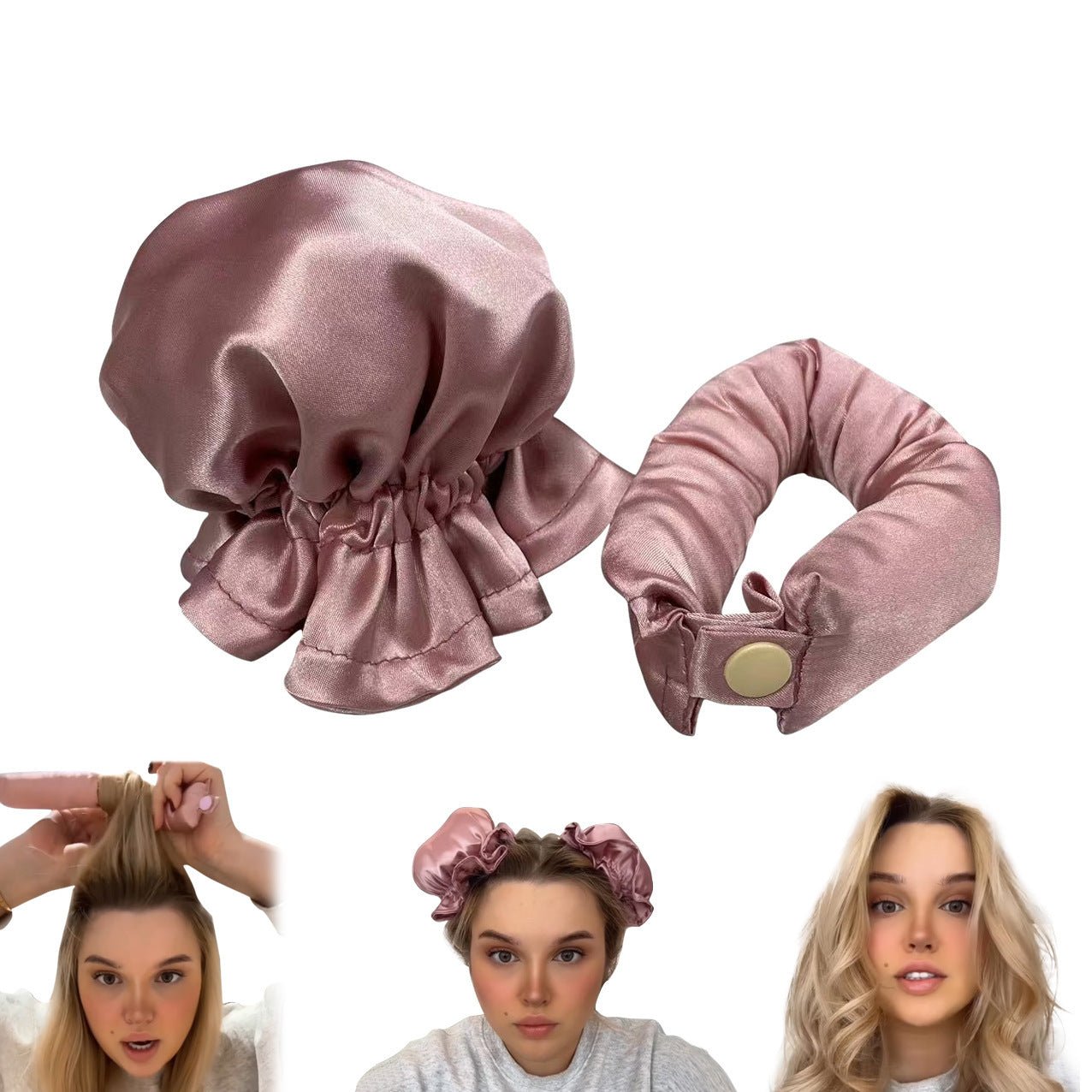 New Heatless Curl Stick With Cloth Cover Cute Ball Head Hair Curler Headband Hair Rollers Wave Form Curling Rod Hair Style Tools Gadgets - Asmota