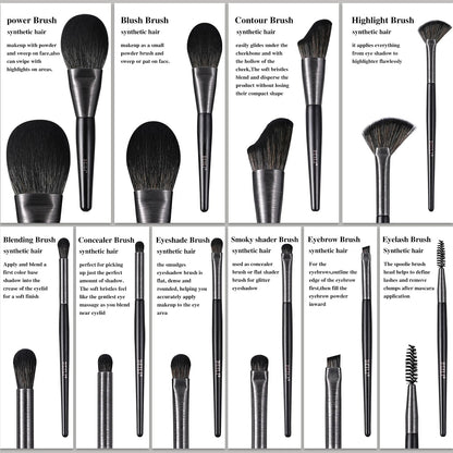 New Trending Brushed Metal Tube Premium Synthetic Hair Makeup Brushes Multi - Functional 10pcs Custom Logo Makeup Brushes Kit - Asmota