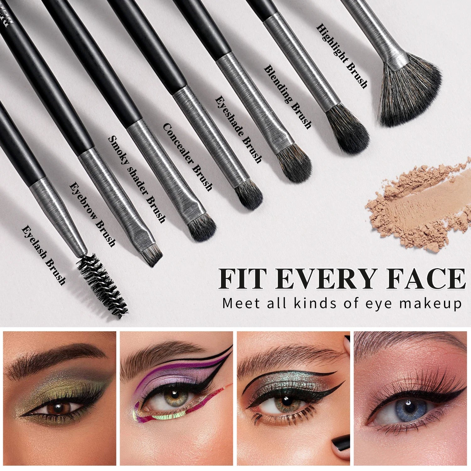 New Trending Brushed Metal Tube Premium Synthetic Hair Makeup Brushes Multi - Functional 10pcs Custom Logo Makeup Brushes Kit - Asmota