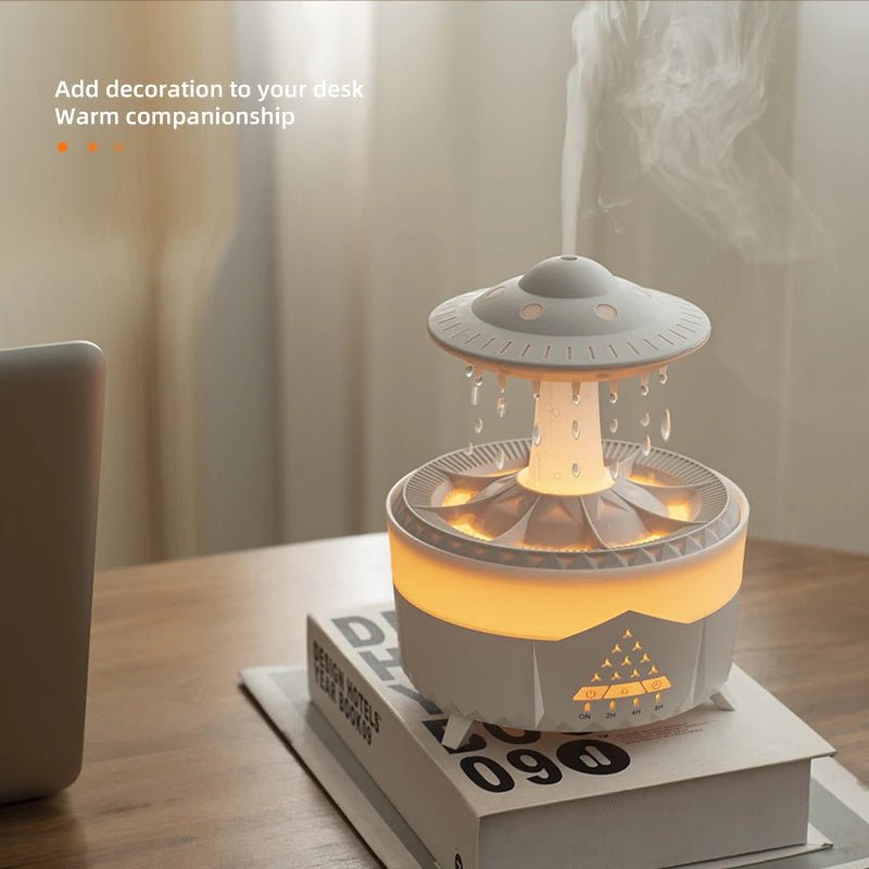 New UFO Raindrop Humidifier Water Drop Air Humidifier USB Aromatherapy Essential Oils Aroma Air Diffuser Household Mist Maker Home Decor - Asmota