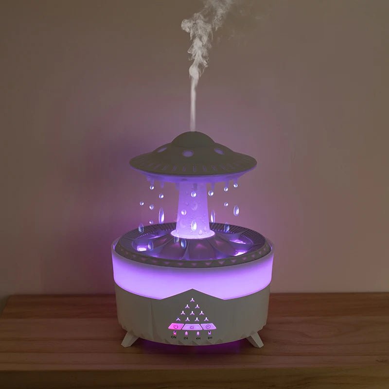 New UFO Raindrop Humidifier Water Drop Air Humidifier USB Aromatherapy Essential Oils Aroma Air Diffuser Household Mist Maker Home Decor - Asmota