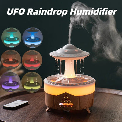 New UFO Raindrop Humidifier Water Drop Air Humidifier USB Aromatherapy Essential Oils Aroma Air Diffuser Household Mist Maker Home Decor - Asmota